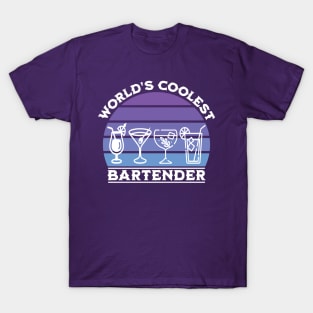 World's Coolest Bartender cool sunset design T-Shirt